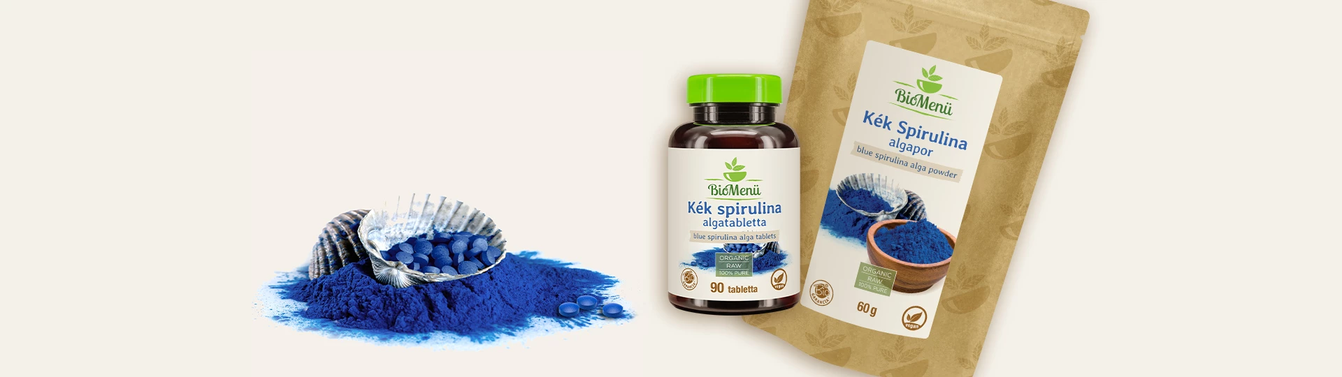 Káprázatosan kék spirulina! Tele erős antioxidánsokkal, a természetes vitalitásért és a szervezet támogatásáért