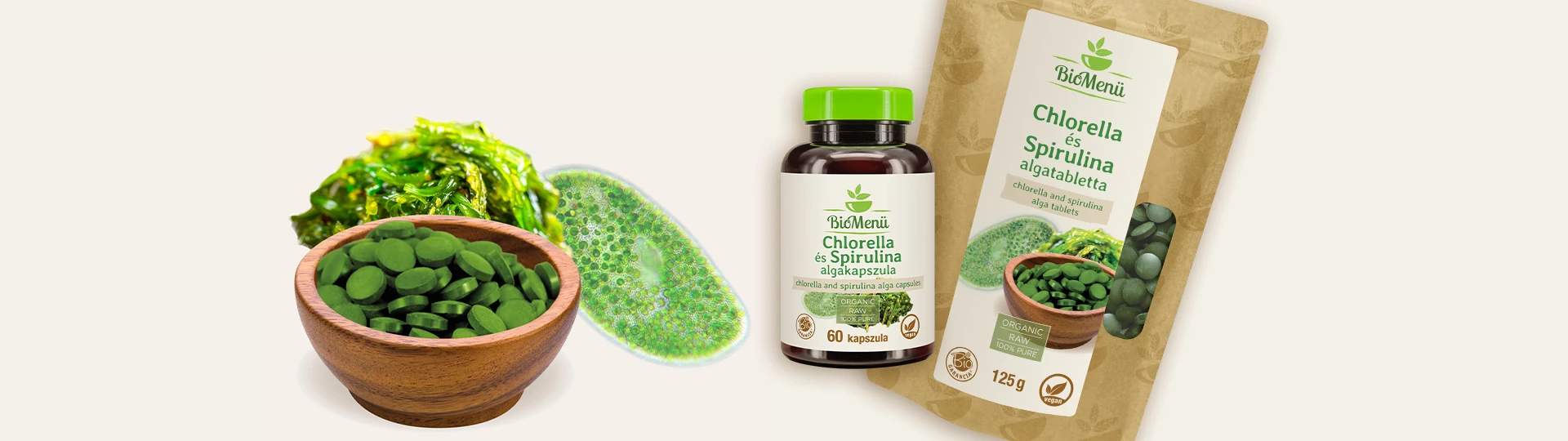 Chlorella & Spirulina - Egyedülálló szuperélelmiszer kombináció! Vitaminok, ásványi anyagok, fehérjék és aminosavak forrása