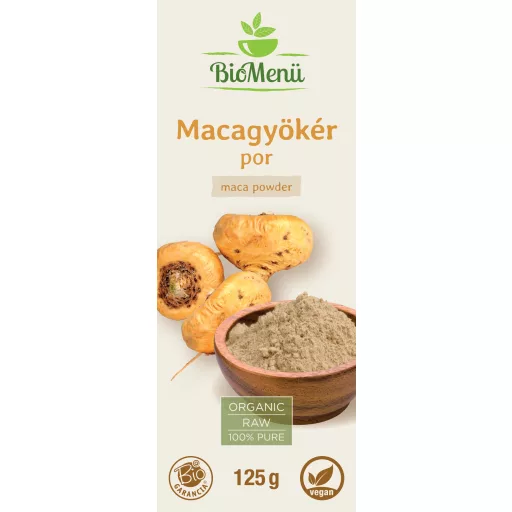 BioMenü BIO MACAGYÖKÉR por 125 g címke