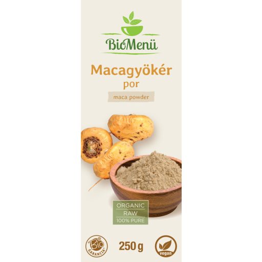 BioMenü BIO MACAGYÖKÉR por 250 g címke