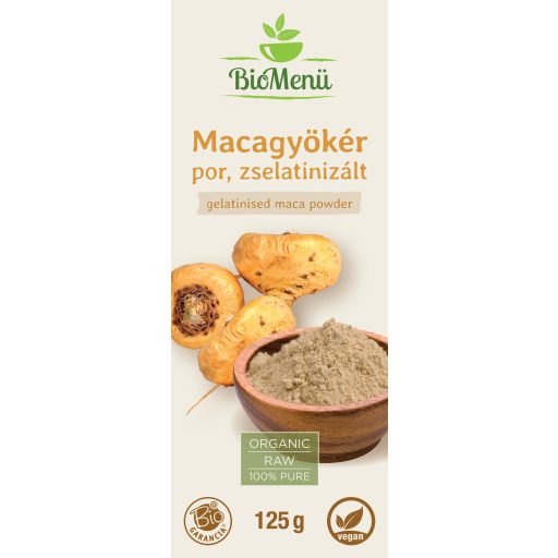 BioMenü BIO MACAGYÖKÉR por zselatinizált 125 g címke