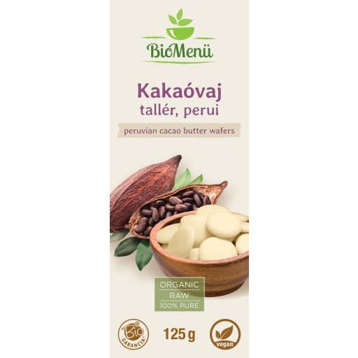 BioMenü BIO KAKAÓVAJ tallér perui 125 g címke