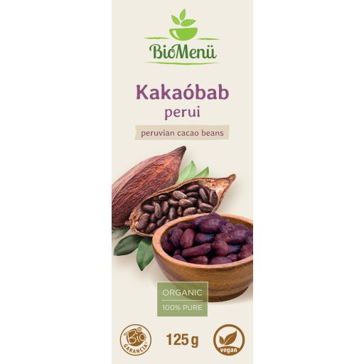 BioMenü BIO KAKAÓBAB perui 125 g címke