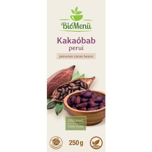 BioMenü BIO KAKAÓBAB perui 250 g címke