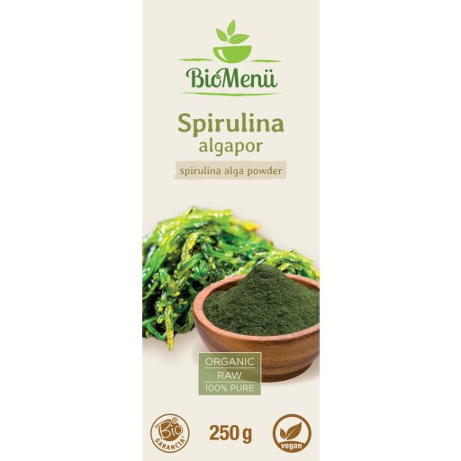 BioMenü BIO SPIRULINA ALGA por 250 g címke