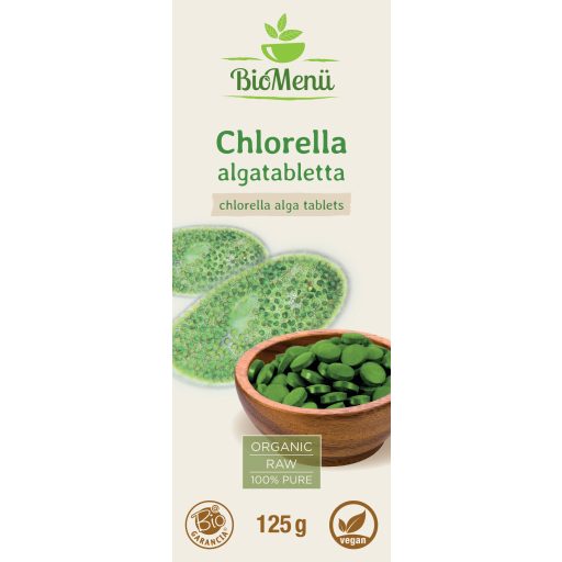 BioMenü BIO CHLORELLA ALGA tabletta 125 g címke