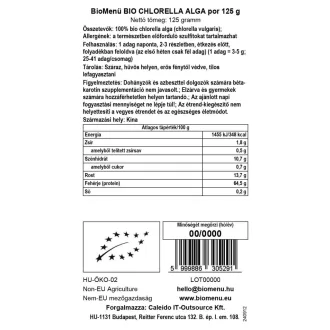 BioMenü BIO CHLORELLA ALGA por 125 g termékkép