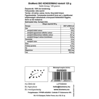 BioMenü BIO KENDERMAG hántolt 125 g termékkép