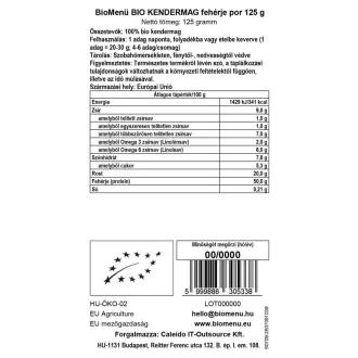 BioMenü BIO KENDERMAG fehérje por 125 g termékkép