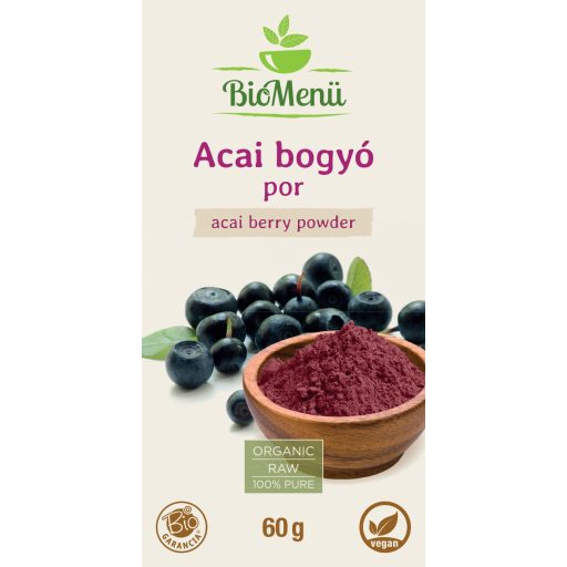 BioMenü BIO ACAI bogyó por 60 g címke