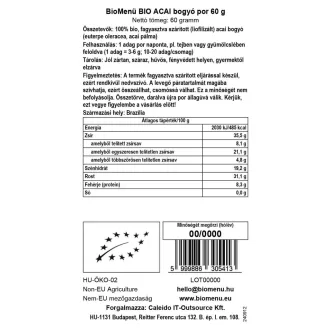 BioMenü BIO ACAI bogyó por 60 g termékkép