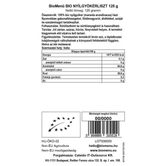 BioMenü BIO NYÍLGYÖKÉRLISZT 125 g termékkép