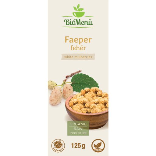 BioMenü BIO FAEPER fehér 125 g címke