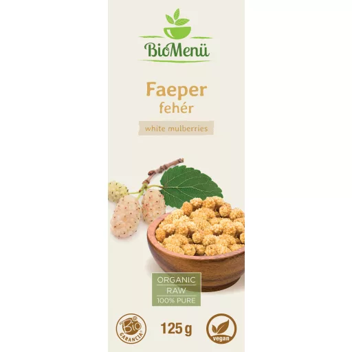 BioMenü BIO FAEPER fehér 125 g címke