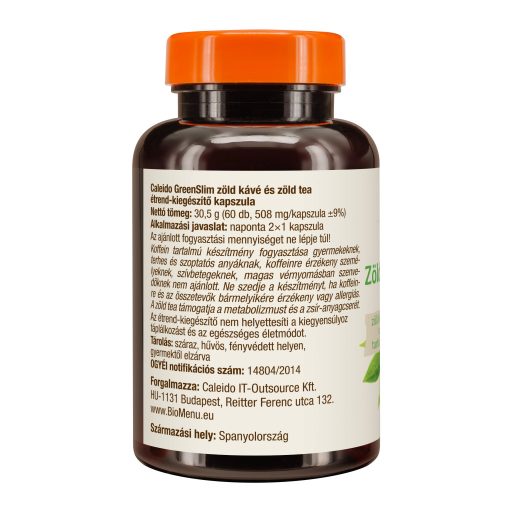 Caleido GreenSlim Zöld Kávé és Zöld Tea kapszula 60 db címke