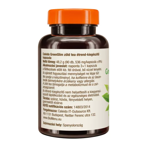 Caleido GreenSlim Zöld Tea kapszula 90 db címke