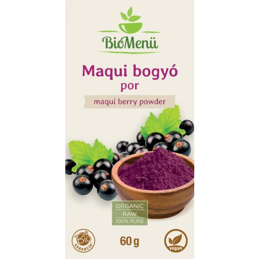 BioMenü BIO MAQUI bogyó por 60 g címke