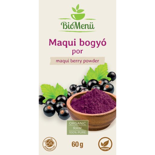 BioMenü BIO MAQUI bogyó por 60 g címke