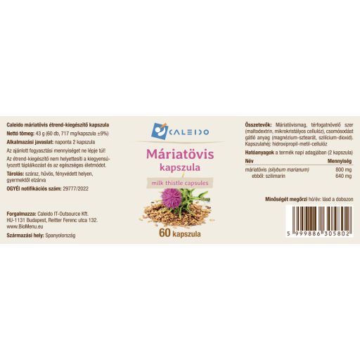 Caleido MÁRIATÖVIS kapszula 60 db címke