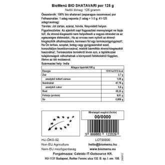BioMenü BIO SHATAVARI por 125 g termékkép