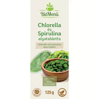 BioMenü BIO CHLORELLA és SPIRULINA ALGA tabletta 125 g termékkép