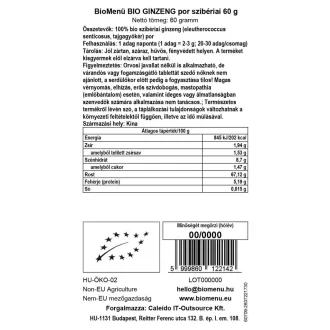 BioMenü BIO GINZENG por szibériai 60 g termékkép