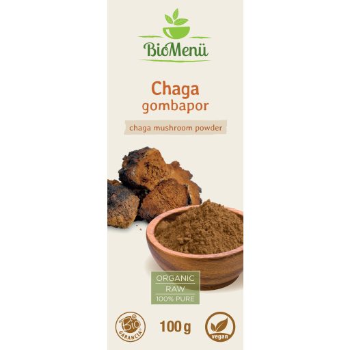 BioMenü BIO CHAGA gombapor 100 g címke