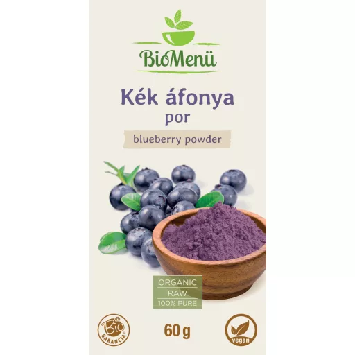 BioMenü BIO KÉK ÁFONYA por 60 g címke