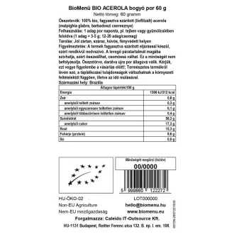 BioMenü BIO ACEROLA bogyó por 60 g termékkép