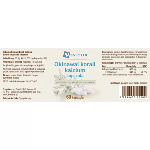 Caleido OKINAWAI KORALL KALCIUM kapszula 60 db címke