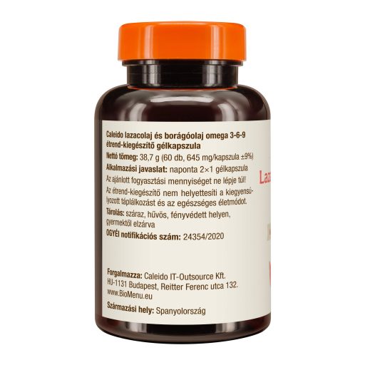 Caleido LAZACOLAJ + BORÁGÓOLAJ omega 3-6-9 gélkapszula 60 db termékkép bal