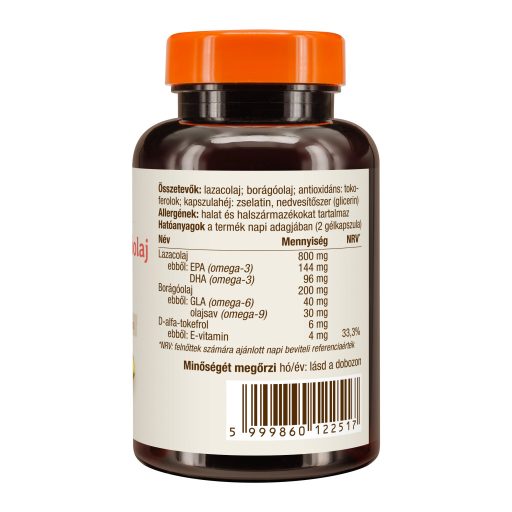 Caleido LAZACOLAJ + BORÁGÓOLAJ omega 3-6-9 gélkapszula 60 db termékkép jobb