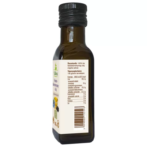 BioMenü BIO FEKETEKÖMÉNYMAG-OLAJ 100 ml adatcímke