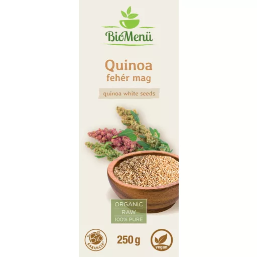 BioMenü BIO QUINOA fehér mag 250 g címke
