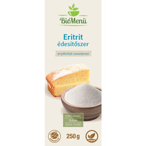 BioMenü BIO ERITRIT édesítőszer 250 g címke