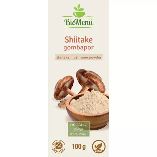 BioMenü BIO SHIITAKE gombapor 100 g címke