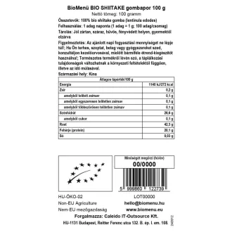 BioMenü BIO SHIITAKE gombapor 100 g termékkép