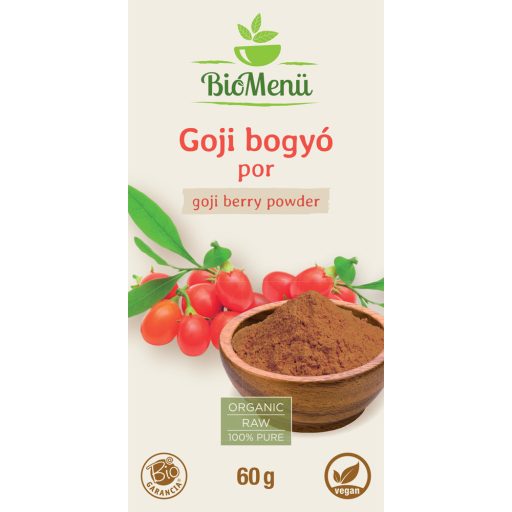 BioMenü BIO GOJI bogyó por 60 g címke
