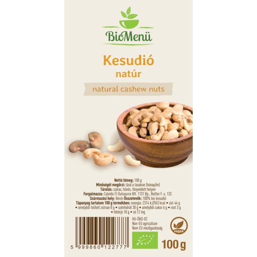BioMenü BIO KESUDIÓ 100 g címke