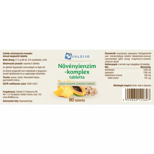 Caleido NÖVÉNYIENZIM-komplex tabletta 90 db címke