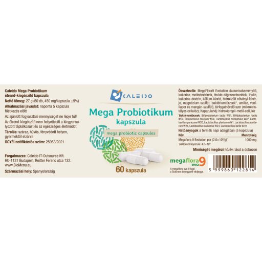 Caleido Mega PROBIOTIKUM kapszula 60 db címke