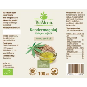 BioMenü BIO KENDERMAGOLAJ 100 ml termékkép
