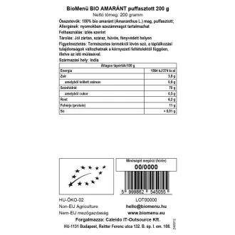 BioMenü BIO AMARÁNT puffasztott 200 g termékkép
