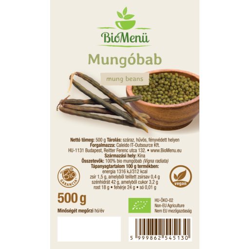 BioMenü BIO MUNGÓBAB 500 g címke