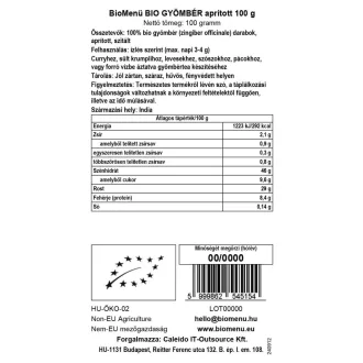 BioMenü BIO GYÖMBÉR aprított 100 g termékkép