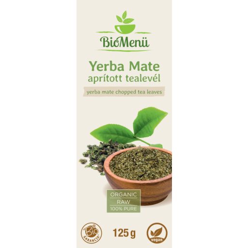BioMenü BIO YERBA MATE aprított tealevél 125 g címke
