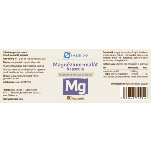 Caleido MAGNÉZIUM-MALÁT kapszula 60 db címke