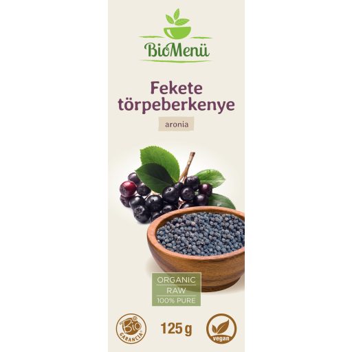BioMenü BIO Fekete TÖRPEBERKENYE 125 g címke
