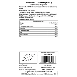 BioMenü BIO CHIA fehérje 250 g termékkép