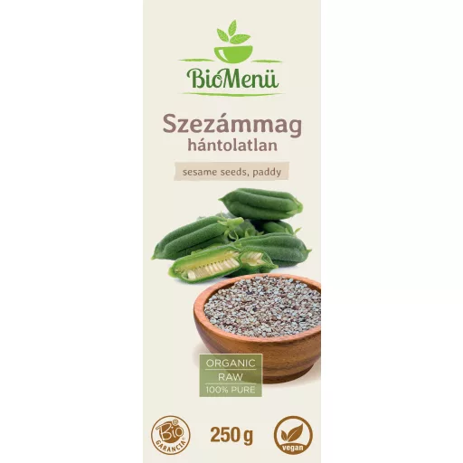 BioMenü BIO SZEZÁMMAG hántolatlan 250 g címke